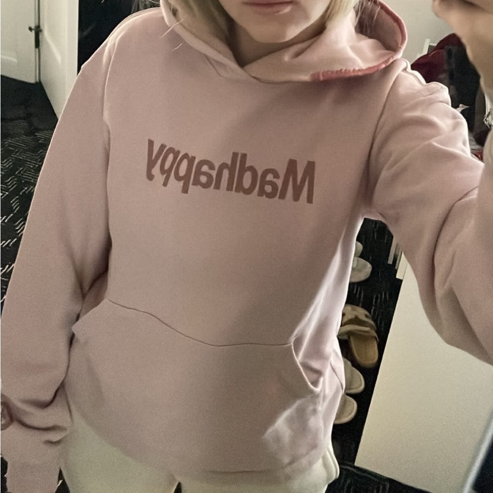 MADHAPPY dusty rose hoodie size xs light pink